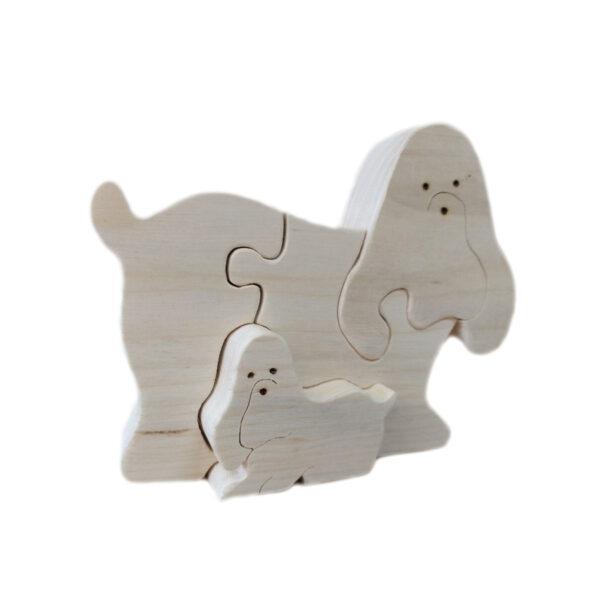 Puzzle Cane in legno naturale
